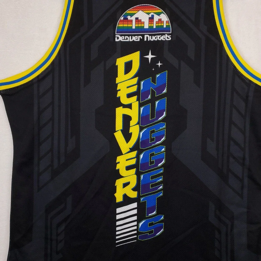 Denver Nuggets Mitchell‎ & Ness NBA Large Jersey Anime Character Art Black New
